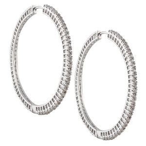 Swarovski Elements CZ Two Inch Round Hoop Earrings